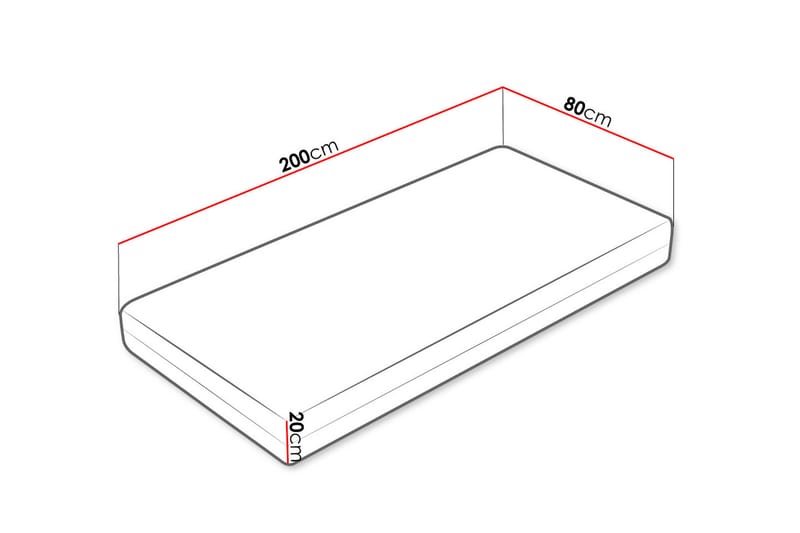 Madrass Mebane Hard 80x200 cm - Vit - Möbler - Säng - Madrass - Bäddmadrass