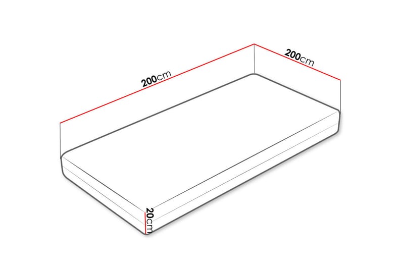 Madrass Profi 200x200x20 cm - Flerfärgad - Möbler - Säng - Madrass - Resårmadrass & resårbotten