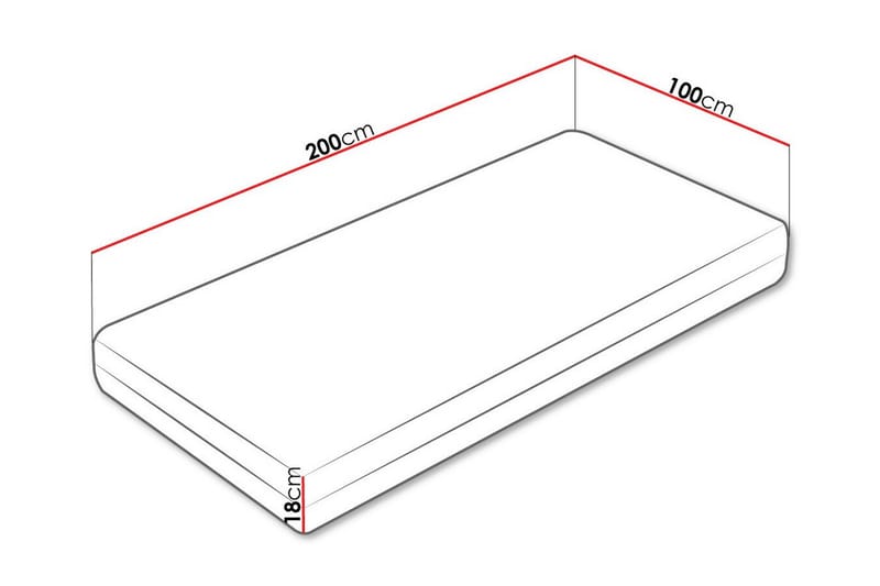 Resårmadrass Arigna 100x200 cm - Möbler - Säng - Madrass - Resårmadrass & resårbotten