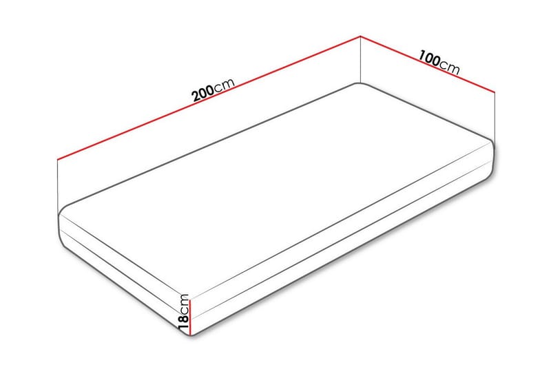 Resårmadrass Arigna 100x200 cm - Möbler - Säng - Madrass - Resårmadrass & resårbotten