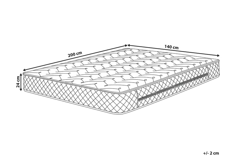 Resårmadrass Guttery 140x200 cm Medelfast - Vit - Möbler - Säng - Madrass - Resårmadrass & resårbotten