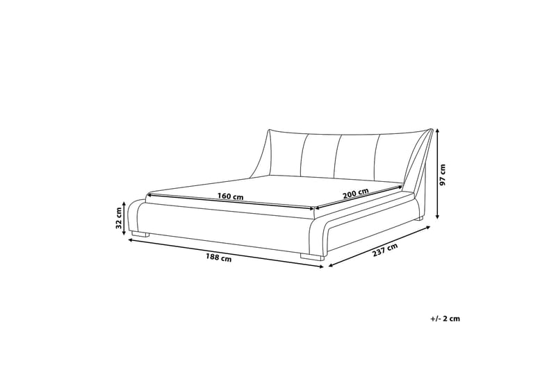 Dubbelsäng Nantes 160|200 cm - Grå - Möbler - Säng - Ramsäng