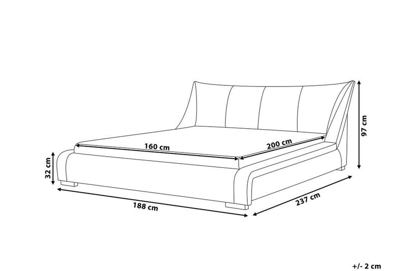 Dubbelsäng Nantes 160|200 cm - Grå - Möbler - Säng - Ramsäng