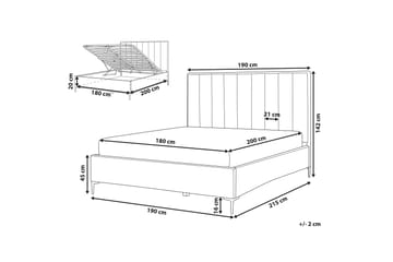 Ramsäng Barbonne 180x200 cm med Förvaring - Sammet/Blå - Möbler - Säng - Ramsäng