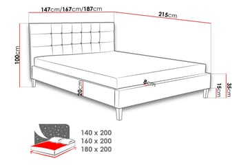 Ramsäng Gallardo 215x146x106 cm - Brun - Möbler - Säng - Ramsäng