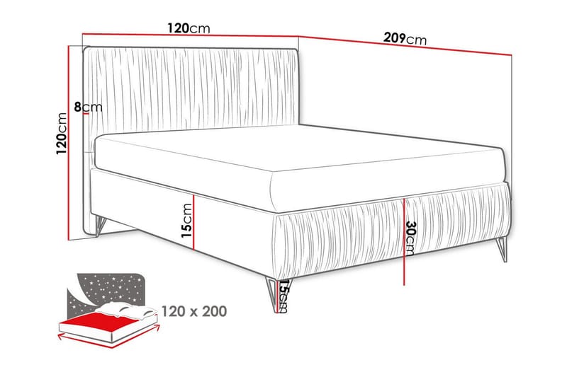 Ramsäng Gortin 120x200 cm - Möbler - Säng - Ramsäng