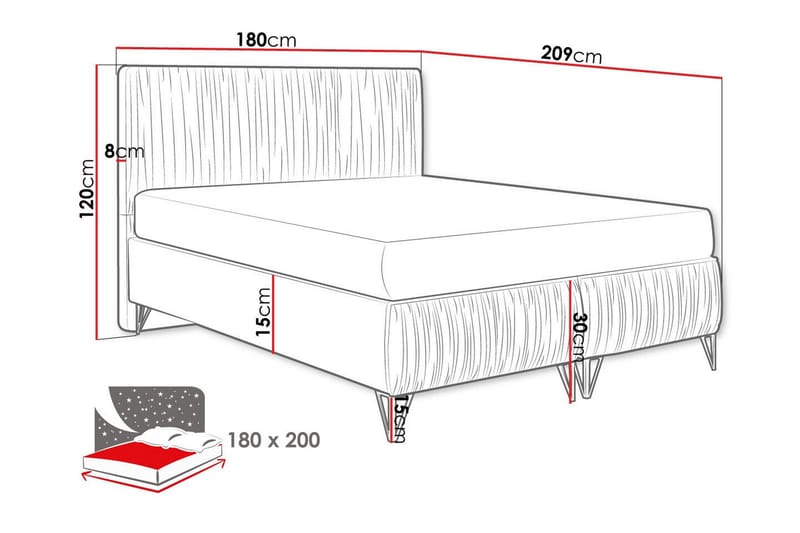 Ramsäng Gortin 180x200 cm - Möbler - Säng - Ramsäng