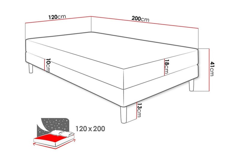 Ramsäng Midfeld 120x200 cm - Möbler - Säng - Ramsäng