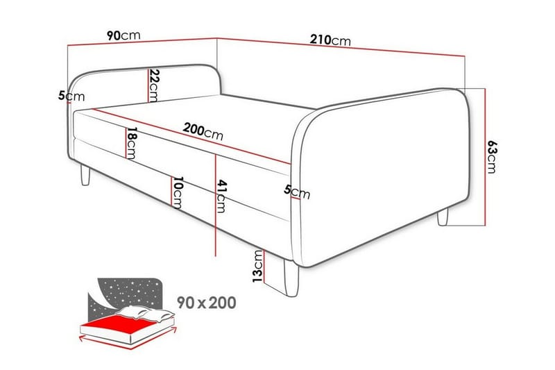 Ramsäng Midfeld 90x200 cm - Möbler - Säng - Ramsäng