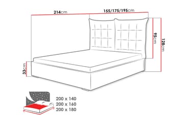 Ramsäng Szymon 214x155x128 cm - Brun - Möbler - Säng - Ramsäng