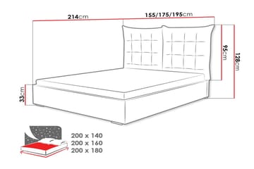 Ramsäng Szymon 214x155x128 cm - Svart - Möbler - Säng - Ramsäng