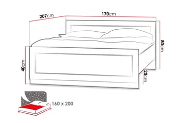 Ramsäng Tadeusz 205x170x90 cm - Trä/natur - Möbler - Säng - Ramsäng