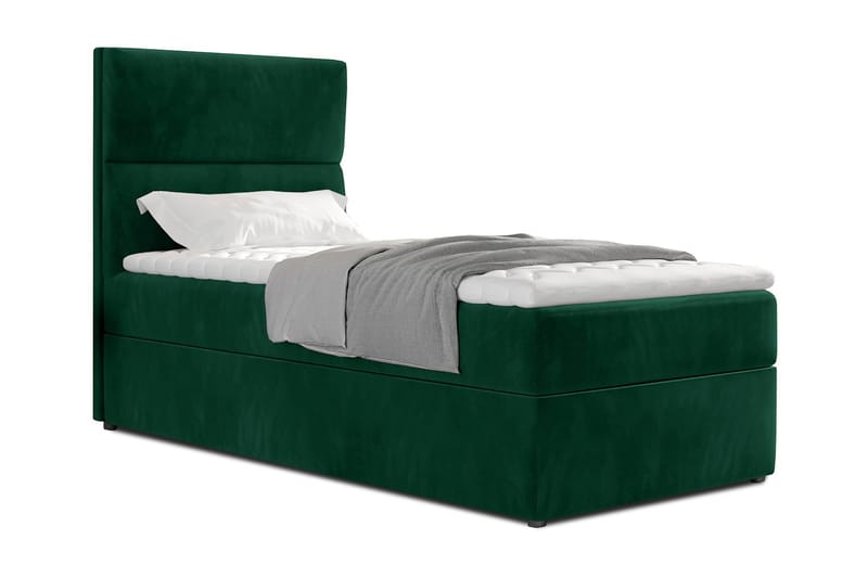 Förvaringssäng Lomagna 90x200 cm Vertikal Söm - Grön - Dubbelsäng med förvaring - Säng med förvaring - Enkelsäng med förvaring