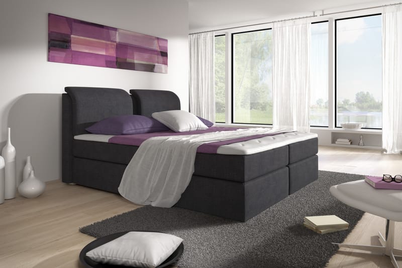 Komplett Box Bed Tyler 160x200 Svart - Svart - Möbler - Säng - Säng med förvaring