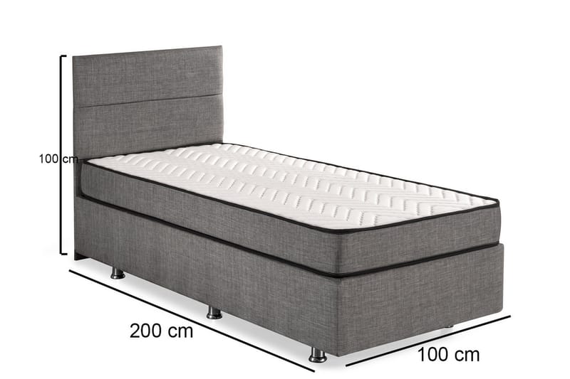 Kontinentalsäng Zilarra 100x200 cm - Grå - Möbler - Säng - Kontinentalsäng