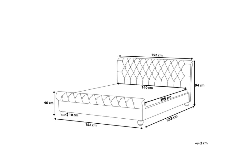 Dubbelsäng Avallon 140|200 cm - Rosa - Möbler - Säng - Sängram & sängstomme