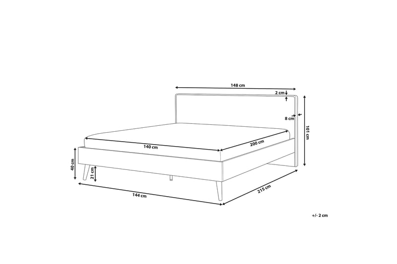 Dubbelsäng Ithiel med LED 140x200 - Trä|Natur - Möbler - Säng - Sängram & sängstomme