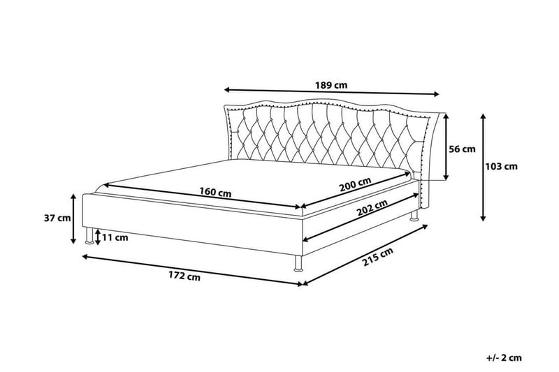 Dubbelsäng Metz 160|200 cm - Grå - Möbler - Säng - Sängram & sängstomme