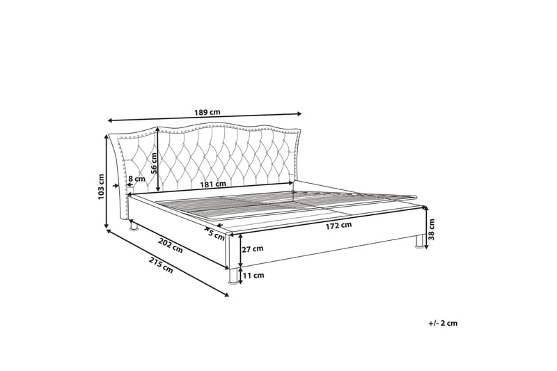 Dubbelsäng Metz 160|200 cm - Vit - Möbler - Säng - Sängram & sängstomme