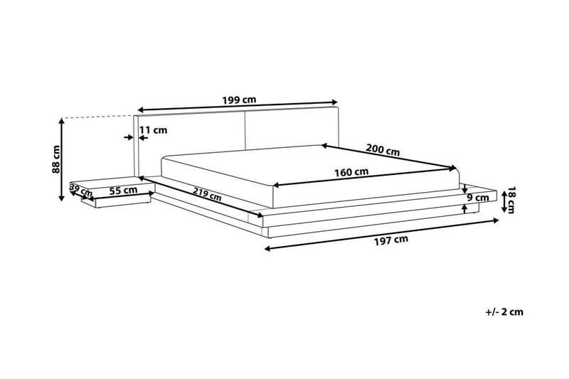 Dubbelsäng Zen 160|200 cm - Vit - Möbler - Säng - Sängram & sängstomme