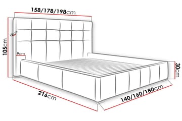 Fannie Ramsäng 216x158x105 cm - Grå - Möbler - Säng - Sängram & sängstomme