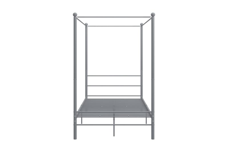 Himmelsäng grå metall 140x200 cm - Grå - Möbler - Säng - Sängram & sängstomme