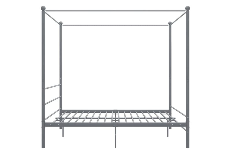 Himmelsäng grå metall 200x200 cm - Grå - Möbler - Säng - Sängram & sängstomme