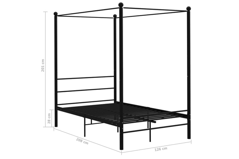 Himmelsäng svart metall 120x200 cm - Svart - Möbler - Säng - Sängram & sängstomme