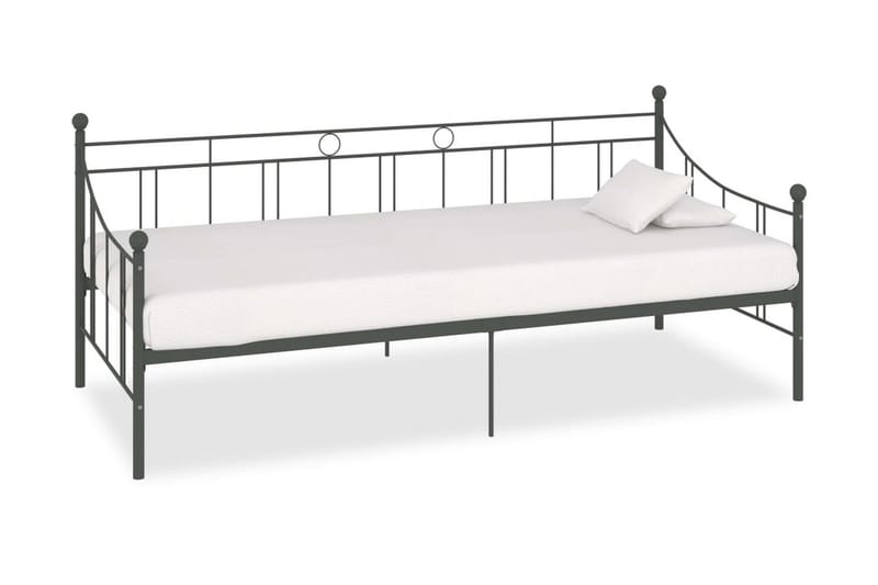 Ram till dagbädd grå metall 90x200 cm - Grå - Möbler - Säng - Sängram & sängstomme