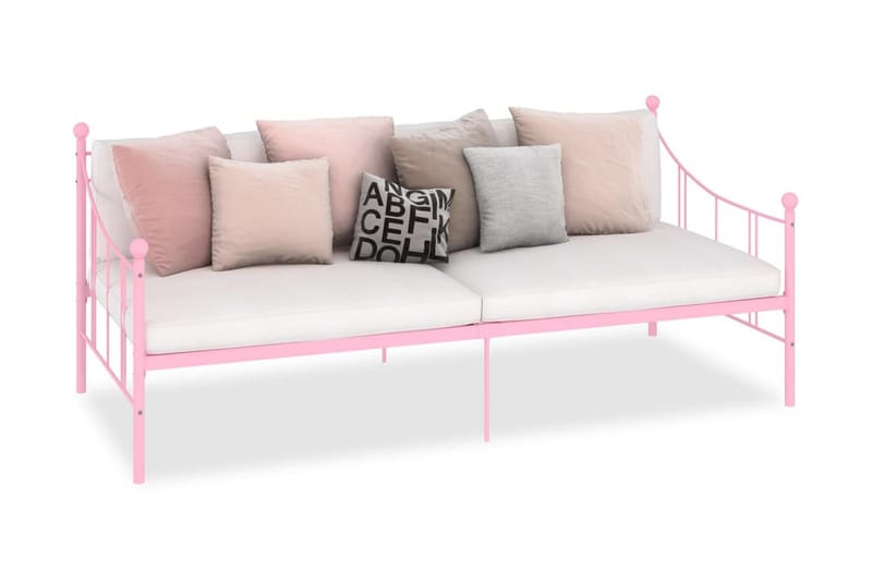 Ram till dagbädd rosa metall 90x200 cm - Rosa - Möbler - Säng - Sängram & sängstomme