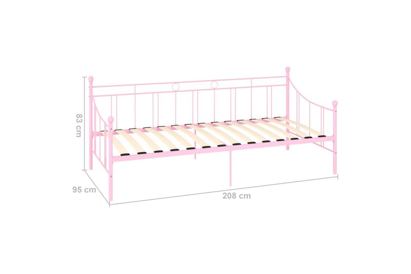 Ram till dagbädd rosa metall 90x200 cm - Rosa - Möbler - Säng - Sängram & sängstomme