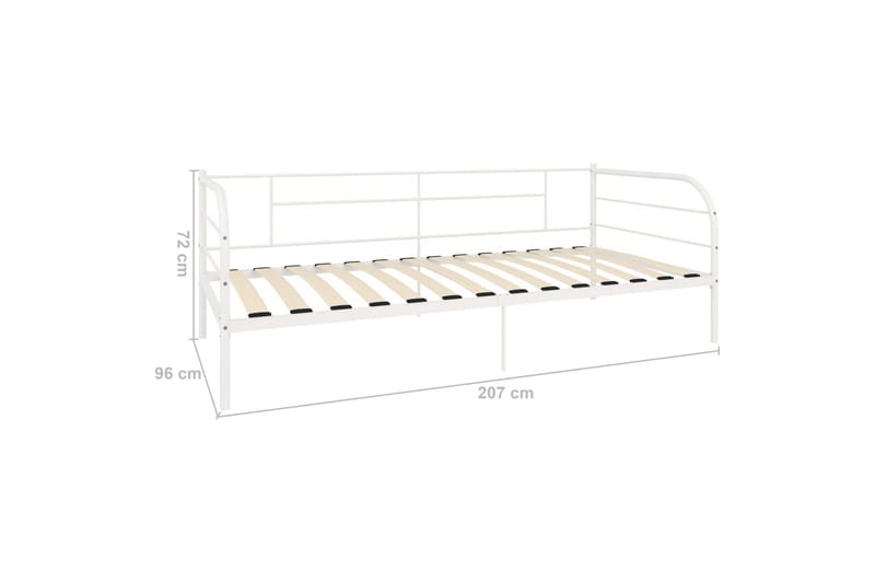 Ram till dagbädd vit metall 90x200 cm - Vit - Möbler - Säng - Sängram & sängstomme