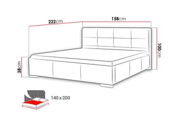 Säng Birkeland 140x200 - Vit - Möbler - Säng - Sängram & sängstomme