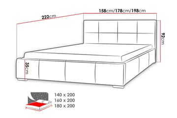 Säng Bolla 160x200 - Vit - Möbler - Säng - Sängram & sängstomme