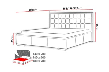 Säng Girton med Förvaring 160x200 - Vit - Möbler - Säng - Sängram & sängstomme