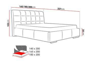 Säng Samisia med Förvaring 140x200 - Svart - Möbler - Säng - Sängram & sängstomme