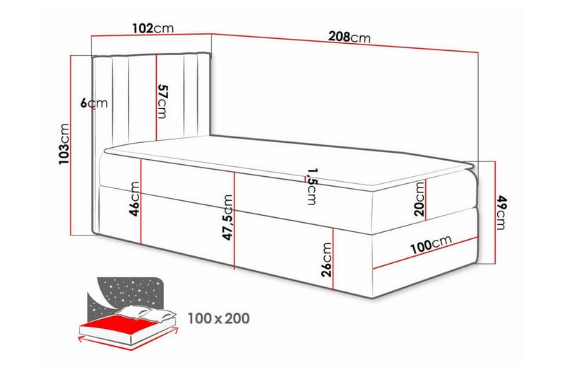 Sängram Betvallen 100x200 cm - Möbler - Säng - Sängram & sängstomme