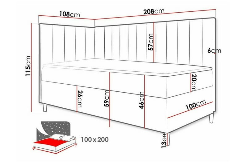 Sängram Boisdale 100x200 cm - Möbler - Säng - Sängram & sängstomme