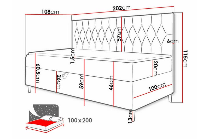 Sängram Boisdale 100x200 cm - Möbler - Säng - Sängram & sängstomme