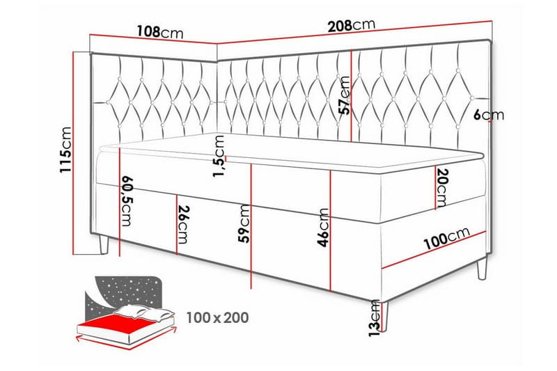 Sängram Boisdale 100x200 cm - Möbler - Säng - Sängram & sängstomme