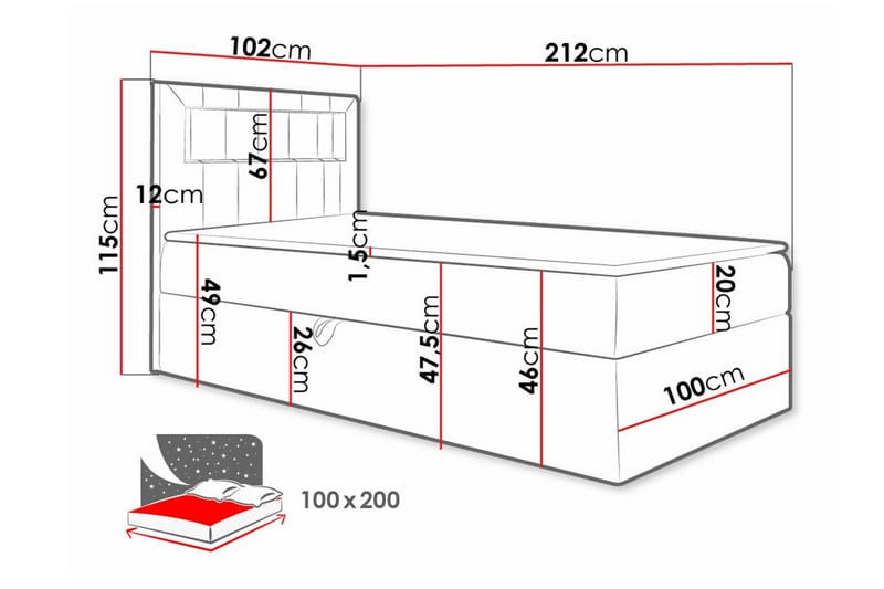 Sängram Boisdale 100x200 cm - Möbler - Säng - Sängram & sängstomme