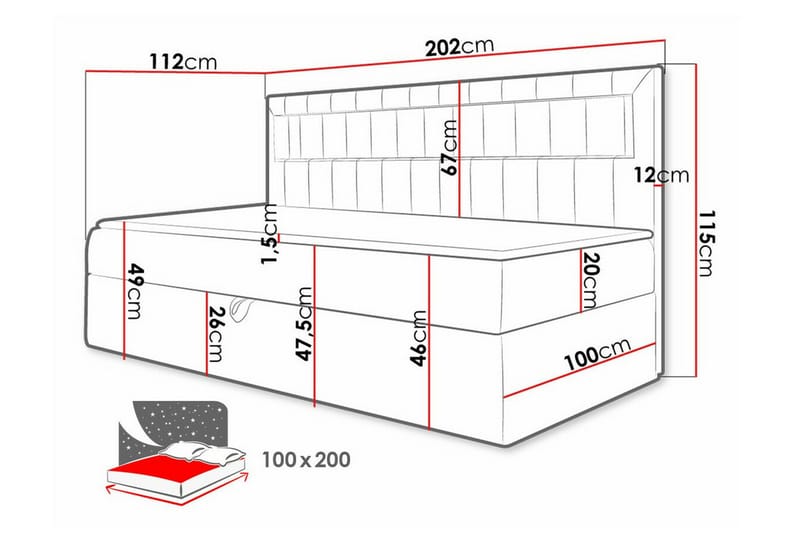 Sängram Boisdale 100x200 cm - Möbler - Säng - Sängram & sängstomme