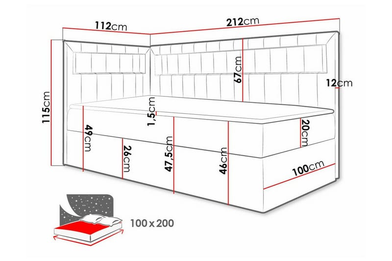 Sängram Boisdale 100x200 cm - Möbler - Säng - Sängram & sängstomme