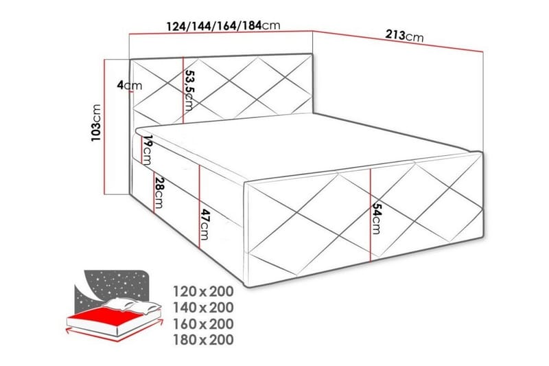 Sängram Boisdale 120x200 cm - Möbler - Säng - Sängram & sängstomme