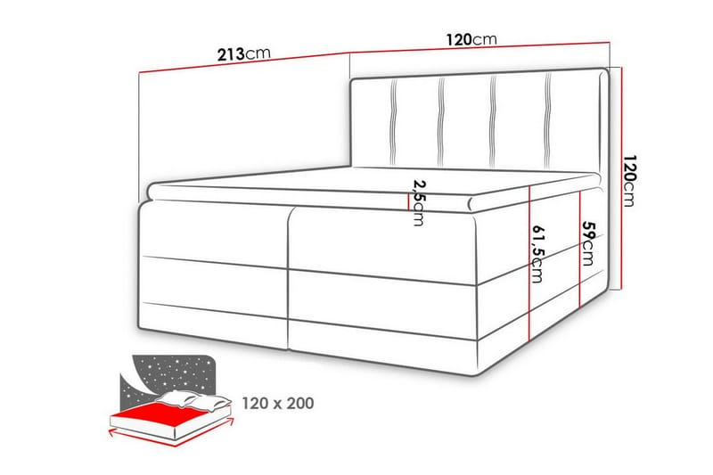 Sängram Boisdale 120x200 cm - Möbler - Säng - Sängram & sängstomme