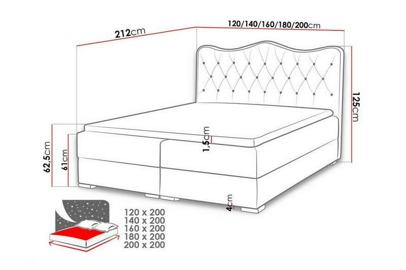 Sängram Boisdale 120x200 cm - Möbler - Säng - Sängram & sängstomme