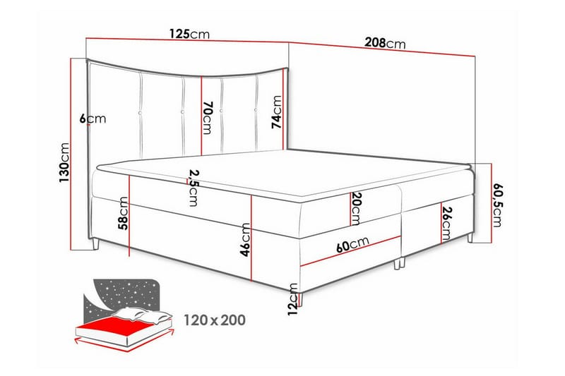 Sängram Boisdale 120x200 cm - Möbler - Säng - Sängram & sängstomme