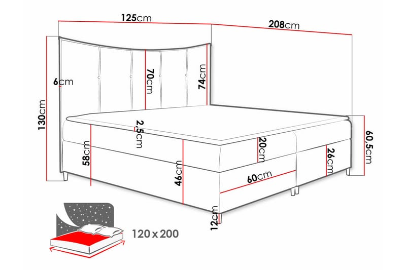 Sängram Boisdale 120x200 cm - Möbler - Säng - Sängram & sängstomme