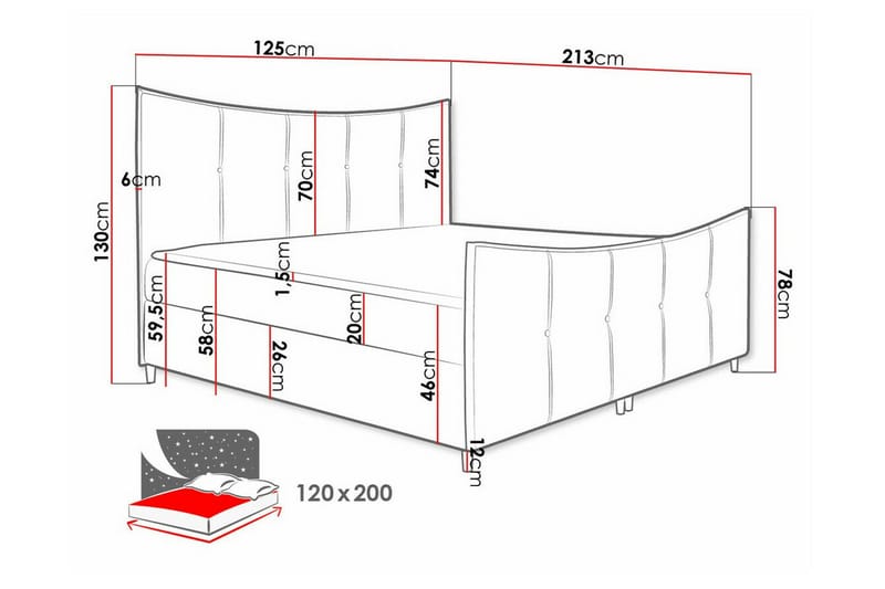 Sängram Boisdale 120x200 cm - Möbler - Säng - Sängram & sängstomme