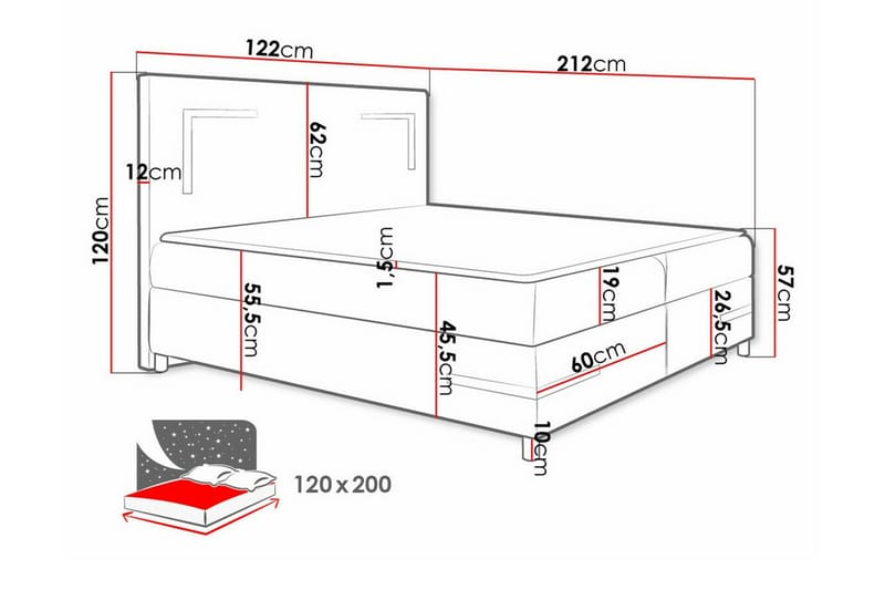 Sängram Boisdale 120x200 cm - Möbler - Säng - Sängram & sängstomme